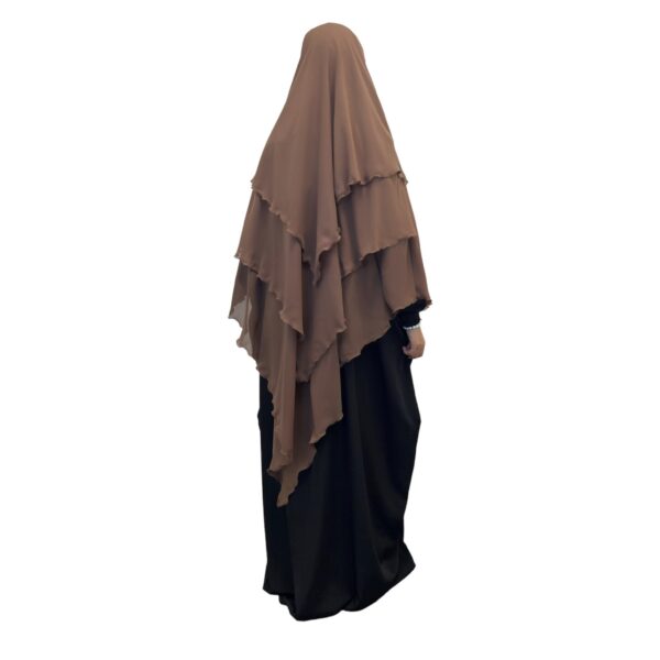 Khimar 3 voiles taupe