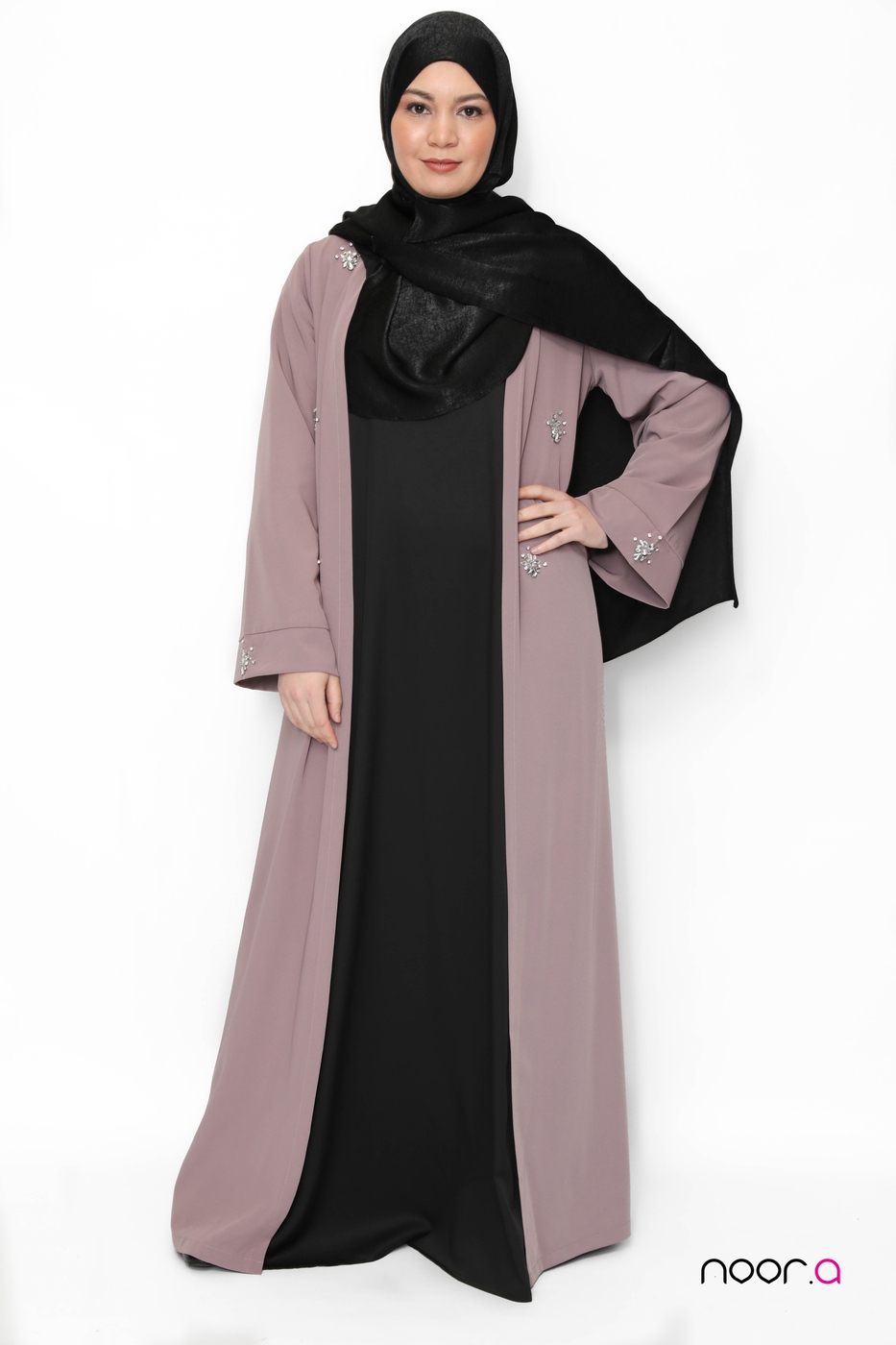 abaya-kimono-lila-Aïd-hijab-soie-de-bambou